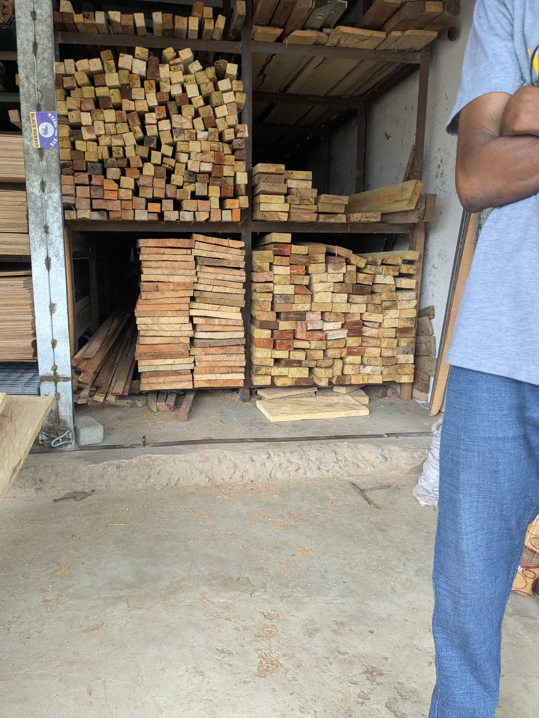 Timber yard near Agbogbloshie stocking sawn planks and battens for local construction